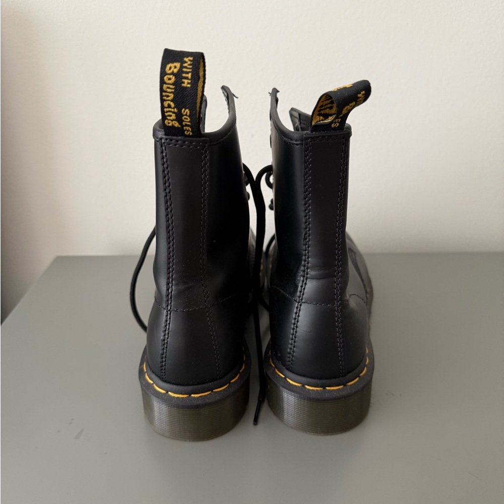Dr. Martens Black Boots with Yellow Stitching - Picture 2 of 5